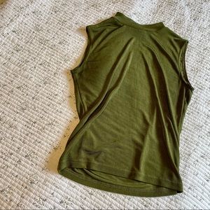 Vintage Mock Neck Tank Sheer/Shiny Green | EUC Size M (stretchy)